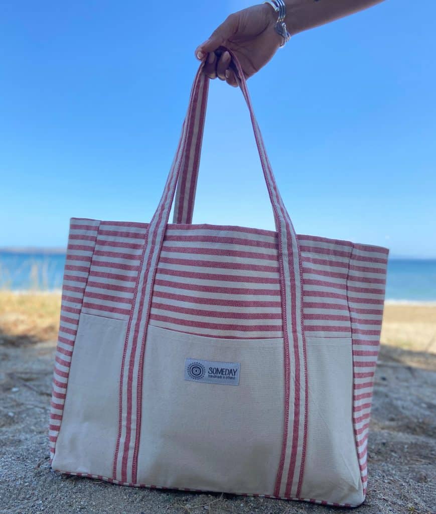 Red Stripes Beachbag